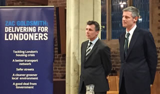 Zac Goldsmith & David Dean in Putney 