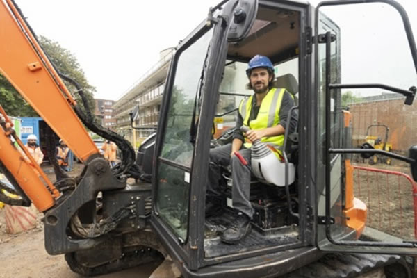 Aydin Dikerdem on a digger