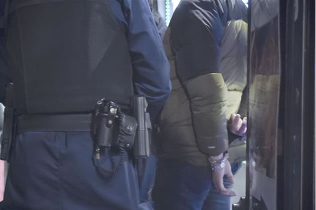 The man was found to be carrying a crow bar and a knife when arrested