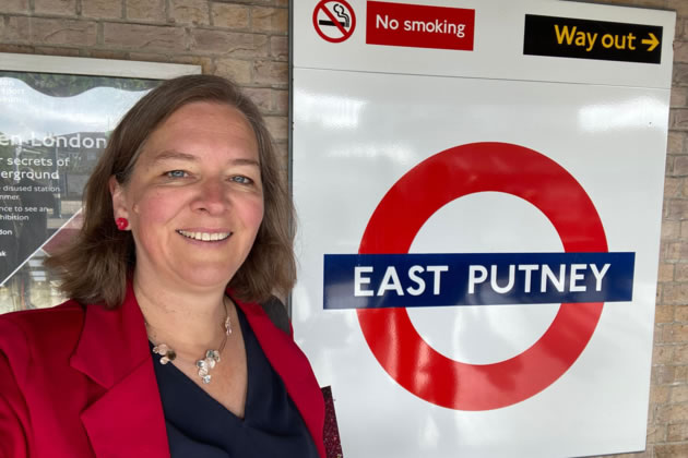 Fleur Anderson at East Putney station 