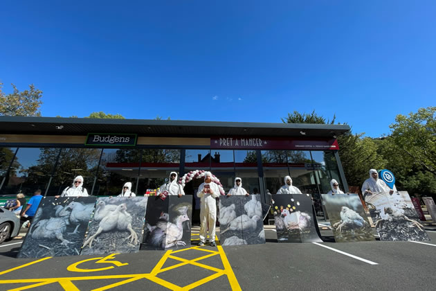 Protestors urged customers to 'take a break' from the chain