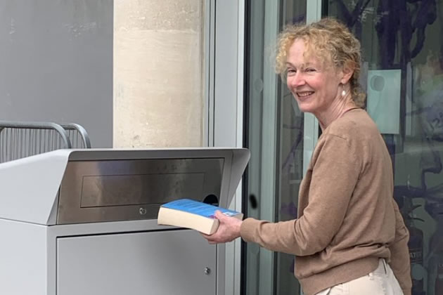 The post box for out of hours returns is back in action. Picture: Putney Library 